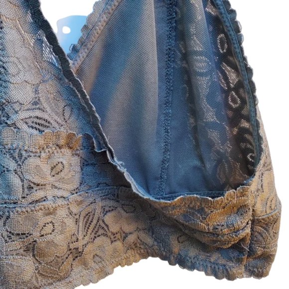 Intimately Free People Galloon Lace Racerback Bralette Floral Wireless V-neck L - Picture 7 of 14